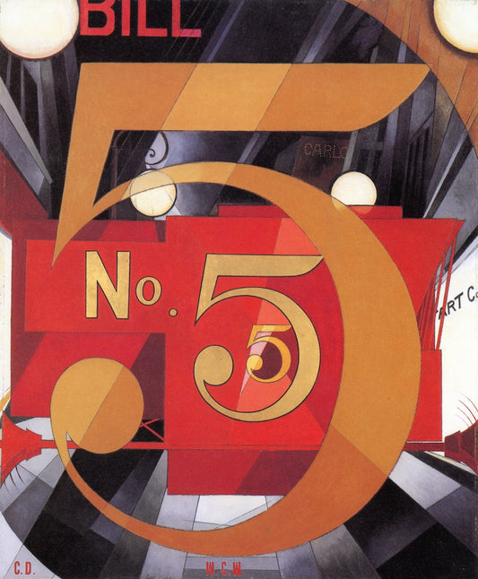 The Figure 5 in Gold, vintage artwork by Charles Demuth, 12x8" (A4) Poster