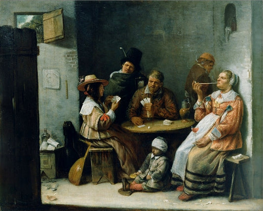 The cardplayers, vintage artwork by Joos van Craesbeeck, 12x8" (A4) Poster