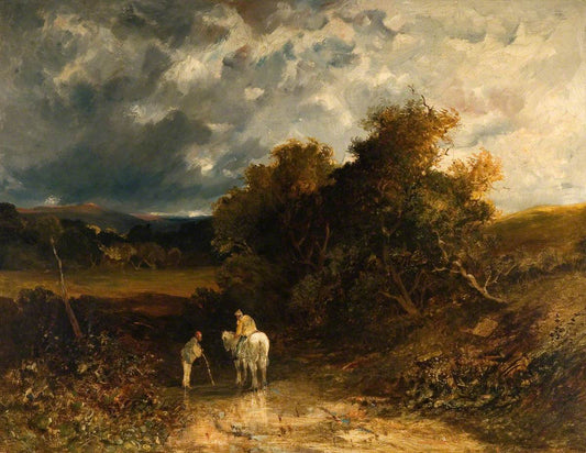 Countrymen with a White Horse, vintage artwork by James Holland, A3 (16x12") Poster Print
