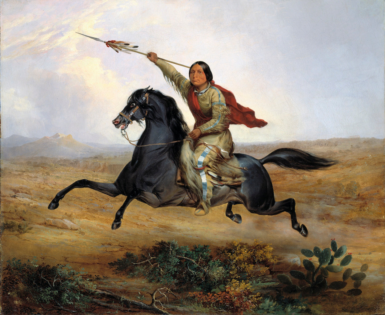 Ko-rak-koo-kiss, a Towoccono Warrior, vintage artwork by John Mix Stanley, A3 (16x12") Poster Print