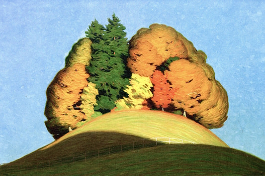 Hill in Autumn, vintage artwork by Hans Emmenegger, 12x8" (A4) Poster