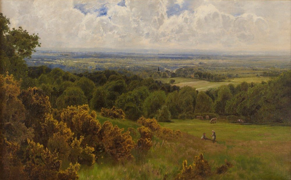 View from the Leith Hill, Surrey, vintage artwork by John Clayton Adams, 12x8" (A4) Poster