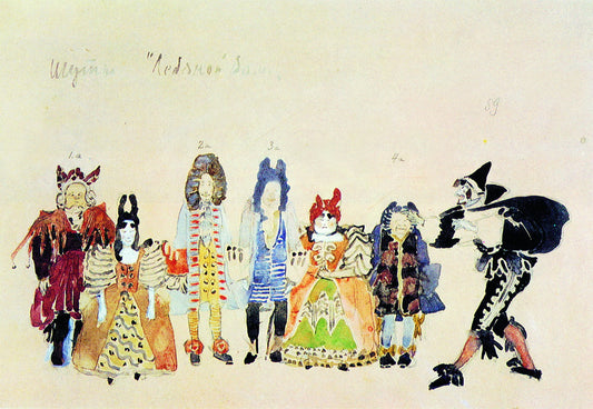 The Jesters, vintage artwork by Alexander Golovin, 12x8" (A4) Poster