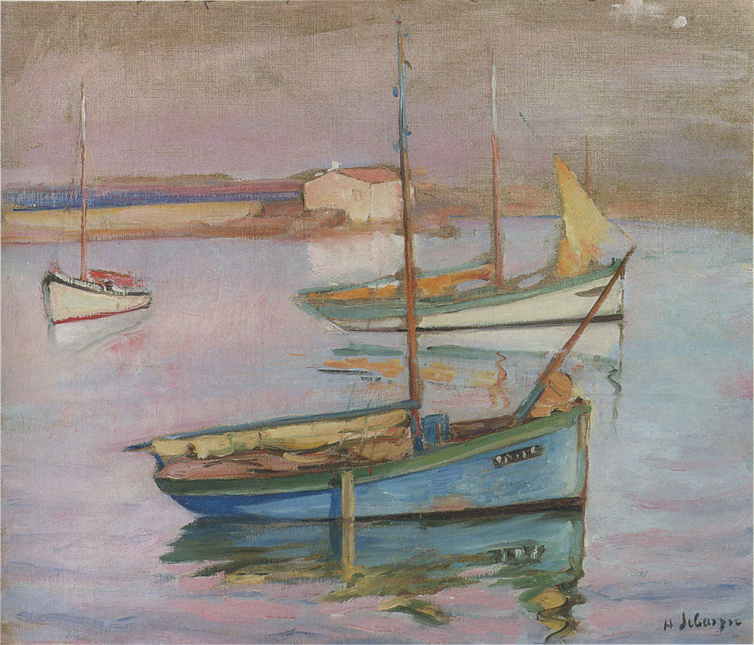 Boats at the Port Ile de Yeu, vintage artwork by Henri Lebasque, 12x8" (A4) Poster