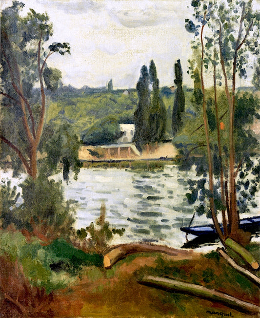 Banks of the Seine at Villennes, vintage artwork by Albert Marquet, 12x8" (A4) Poster