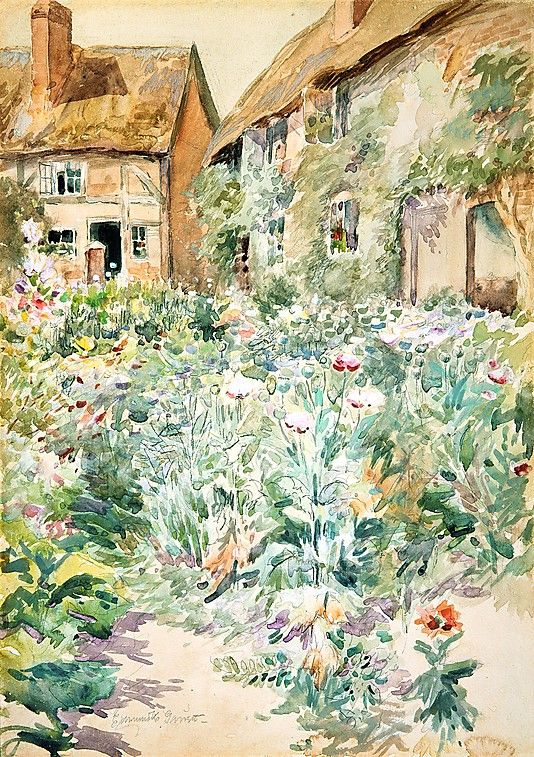 Cottage Garden, Warwick, England by Edmund Henry Garrett,A3(16x12")Poster