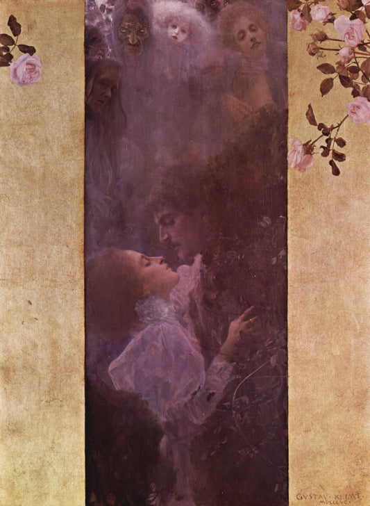 Love, vintage artwork by Gustav Klimt, 12x8" (A4) Poster