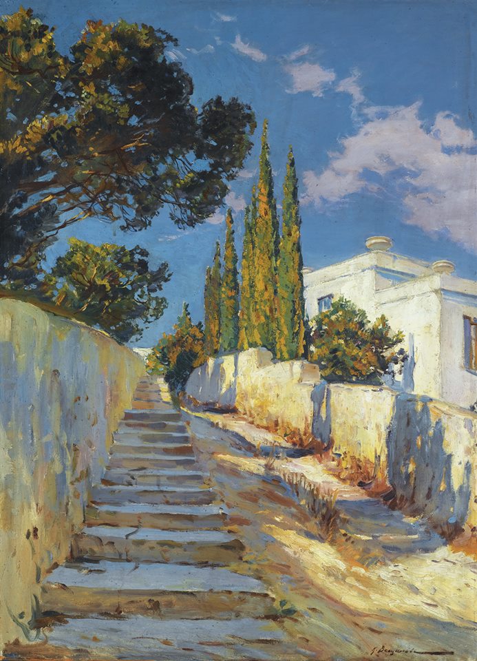 Afternoon Sun,Crimea, vintage artwork by Konstantin Westchilov, 12x8" (A4) Poster