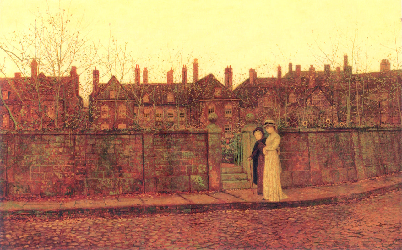 In the Golden Gloaming, vintage artwork by John Atkinson Grimshaw, 12x8" (A4) Poster