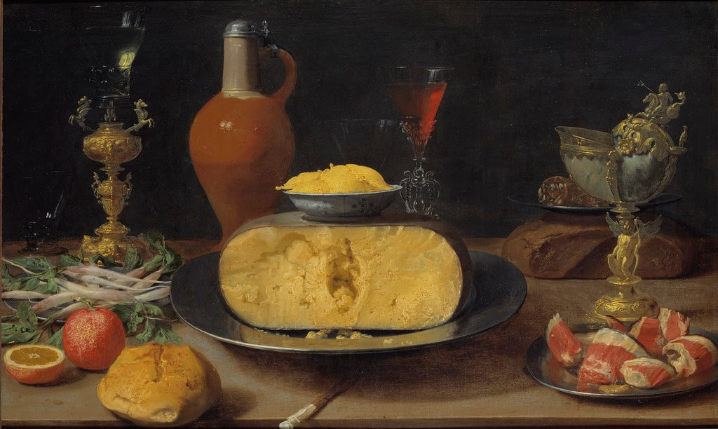 Breakfast Piece with Cheese and Goblet, vintage artwork by Jacob Foppens van Es, 12x8" (A4) Poster