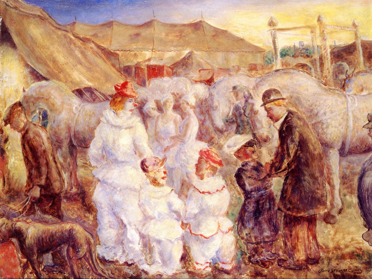 Circus Performers outside the Big Top by John Steuart Curry,16x12(A3) Poster