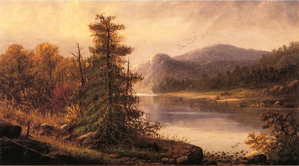 Along the Delaware River, vintage artwork by Alexander Charles Stuart, 12x8" (A4) Poster