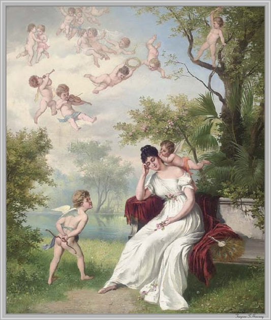 A Message from Cupid by Hans Zatzka,A3(16x12")Poster