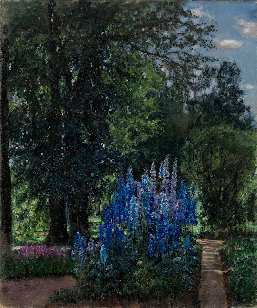 Foxgloves in a Summer Garden by Stanislav Zhukovsky,16x12(A3) Poster