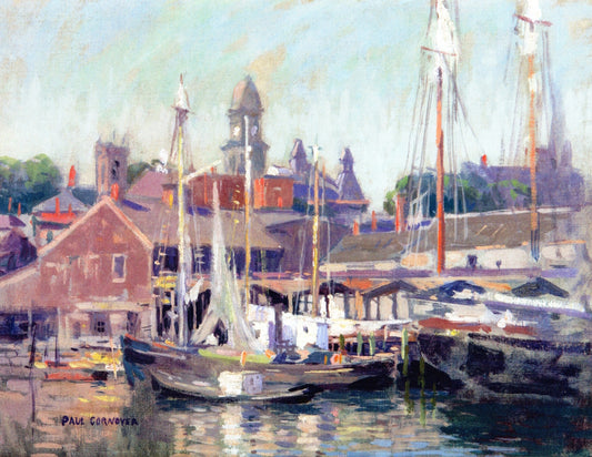 Harbor Scene, vintage artwork by Paul Cornoyer, 12x8" (A4) Poster