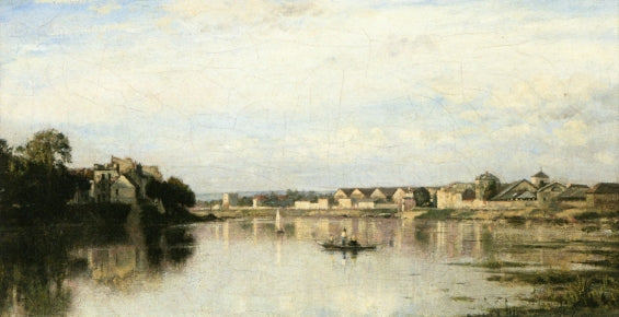 The Seine at l'Ile Saint-Denis, vintage artwork by Stanislas Lepine, 12x8" (A4) Poster