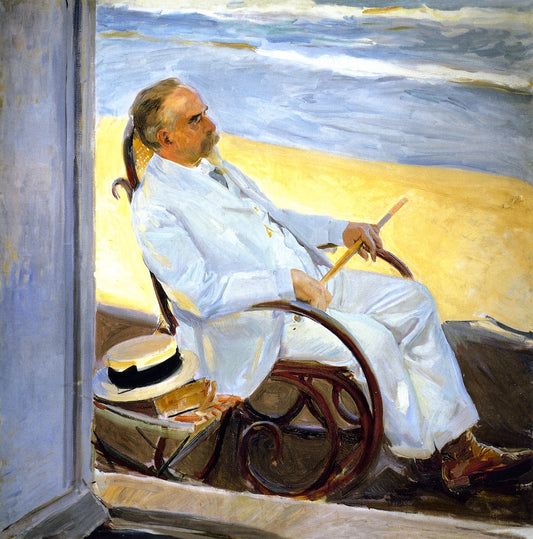 Antonio Garcia at the Beach, vintage artwork by Joaquin Sorolla y Bastida, 12x8" (A4) Poster