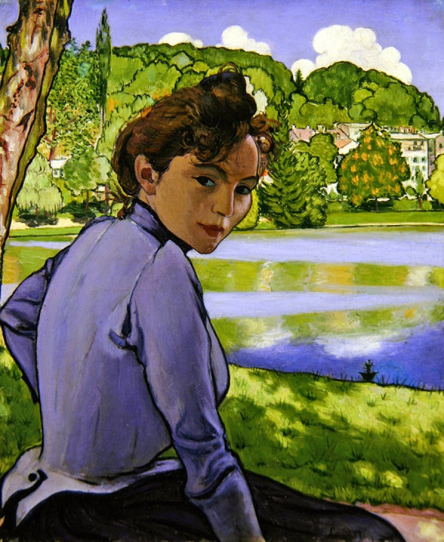 Woman on a Riverbank by Louis emile Anquetin,A3(16x12")Poster