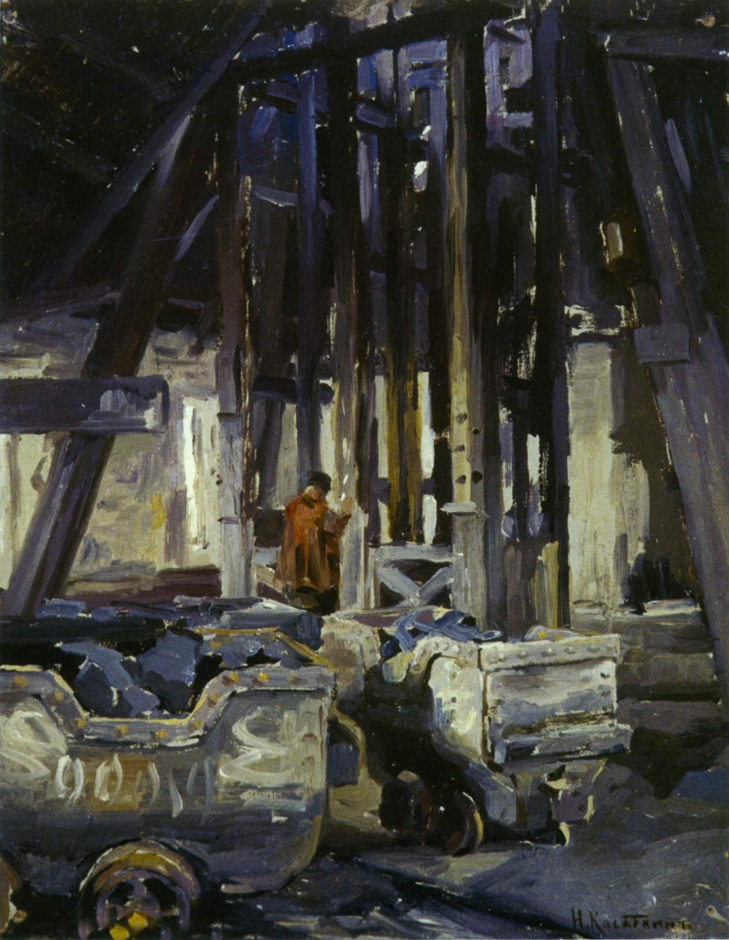 At the Mine by Nikolai Alekseevich Kasatkin,A3(16x12")Poster