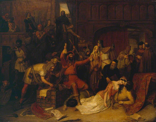The Pillaging of a Jew's House in the Reign of Richard I, vintage artwork by Charles Landseer, A3 (16x12") Poster Print