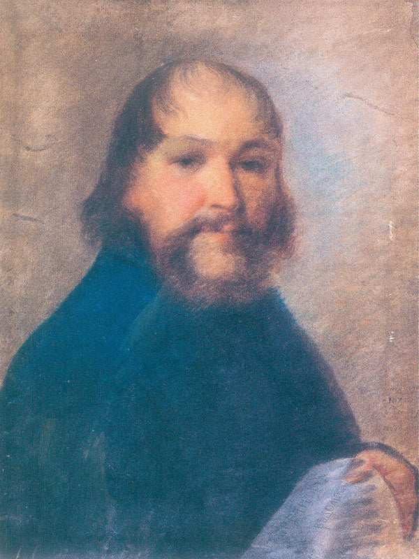 Portrait of a Man with a Newspaper, vintage artwork by Alexei Venetsianov, 12x8" (A4) Poster