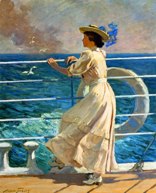 On the Deck, vintage artwork by Abbott Fuller Graves, 12x8" (A4) Poster
