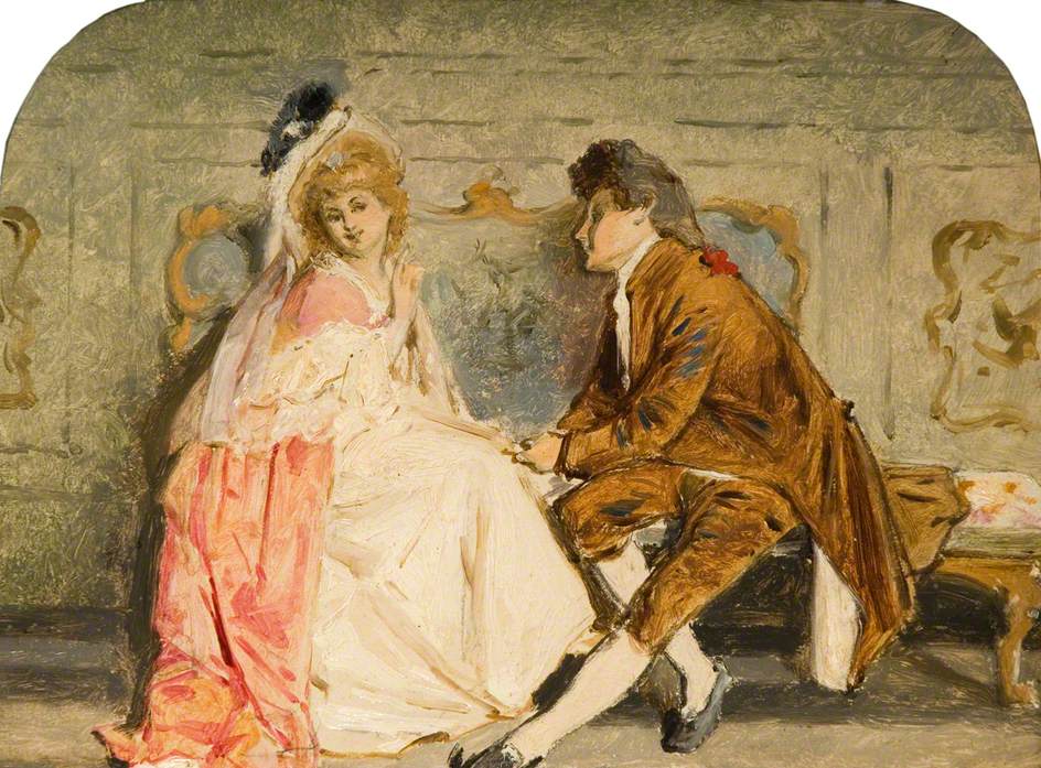 Dolly Varden from Charles Dickens's 'Barnaby  Rudge' (sketch), vintage artwork by William Powell Frith, A3 (16x12") Poster Print