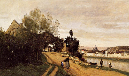 Château-Thierry, vintage artwork by Jean-Baptiste-Camille Corot, A3 (16x12") Poster Print