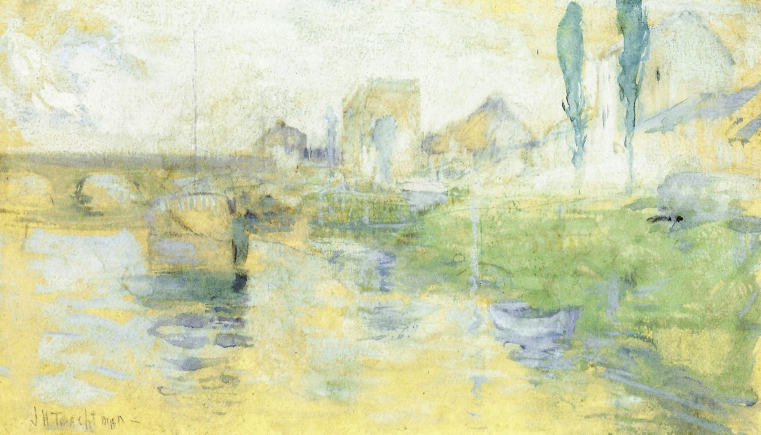 French River Scene by John Twachtman,A3(16x12")Poster