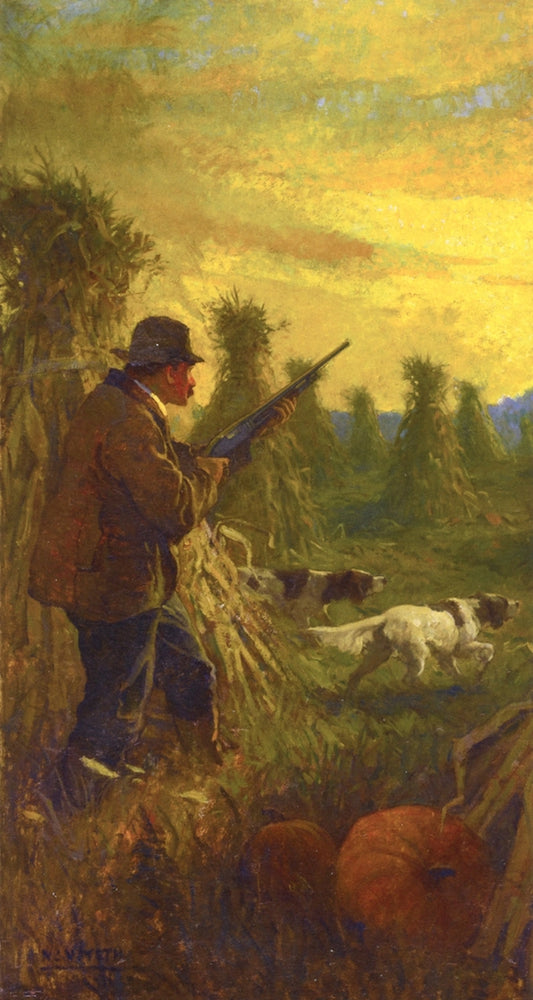 er with Two Dogs in Cornfield by Newell Convers (N.C.) Wyeth,16x12(A3) Poster