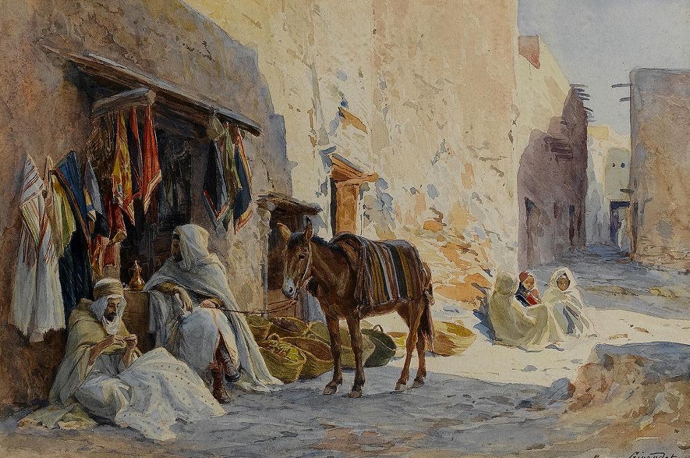 The Cloth Seller, vintage artwork by Eugène-Alexis Girardet, 12x8" (A4) Poster