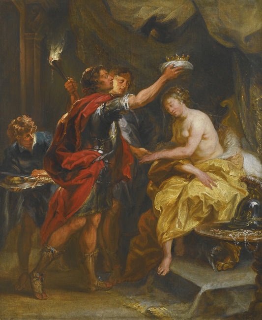 Alexander The Great Crowns Roxana, vintage artwork by Jan Boeckhorst, 12x8" (A4) Poster