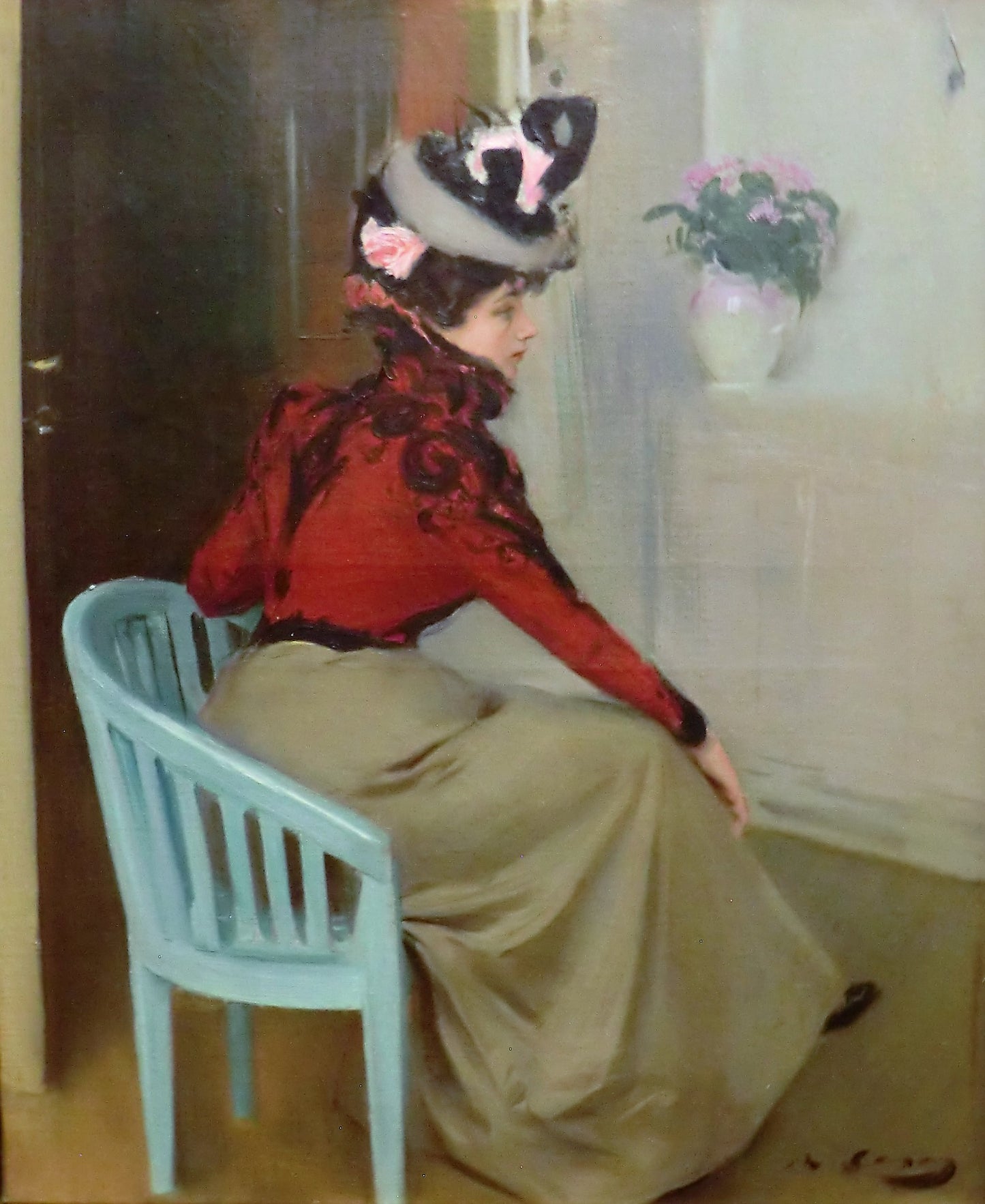 The Pensive, vintage artwork by Ramon Casas y Carbó, 12x8" (A4) Poster