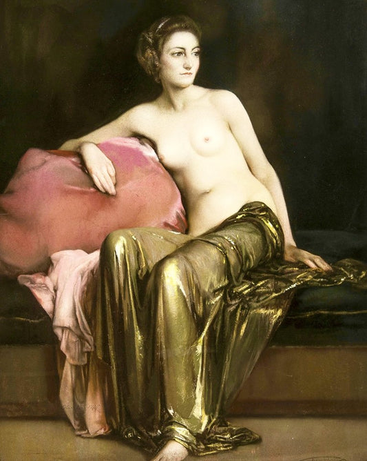 Nu au voile d'or by Firmin Baes,16x12(A3) Poster