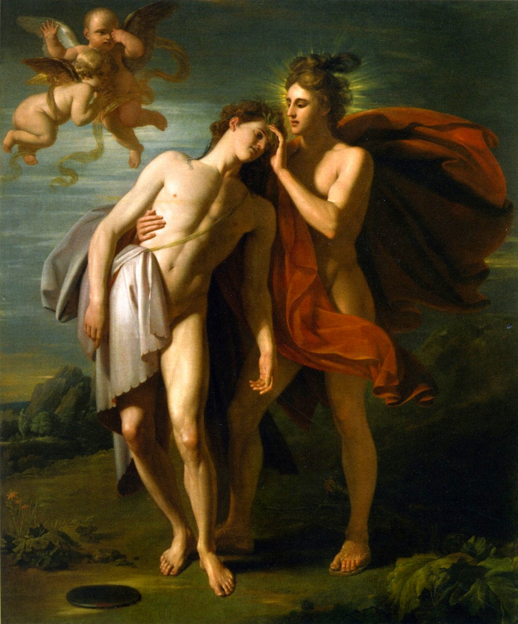 The Death of Hyacinth, vintage artwork by Benjamin West, 12x8" (A4) Poster