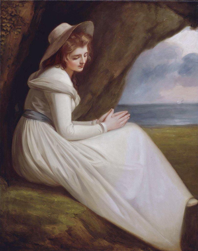 Emma Hart as Ariadne, vintage artwork by George Romney, 12x8" (A4) Poster