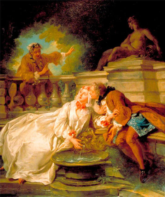 The Alarm, or the Gouvernante Fidèle, vintage artwork by Jean-François de Troy, 12x8" (A4) Poster