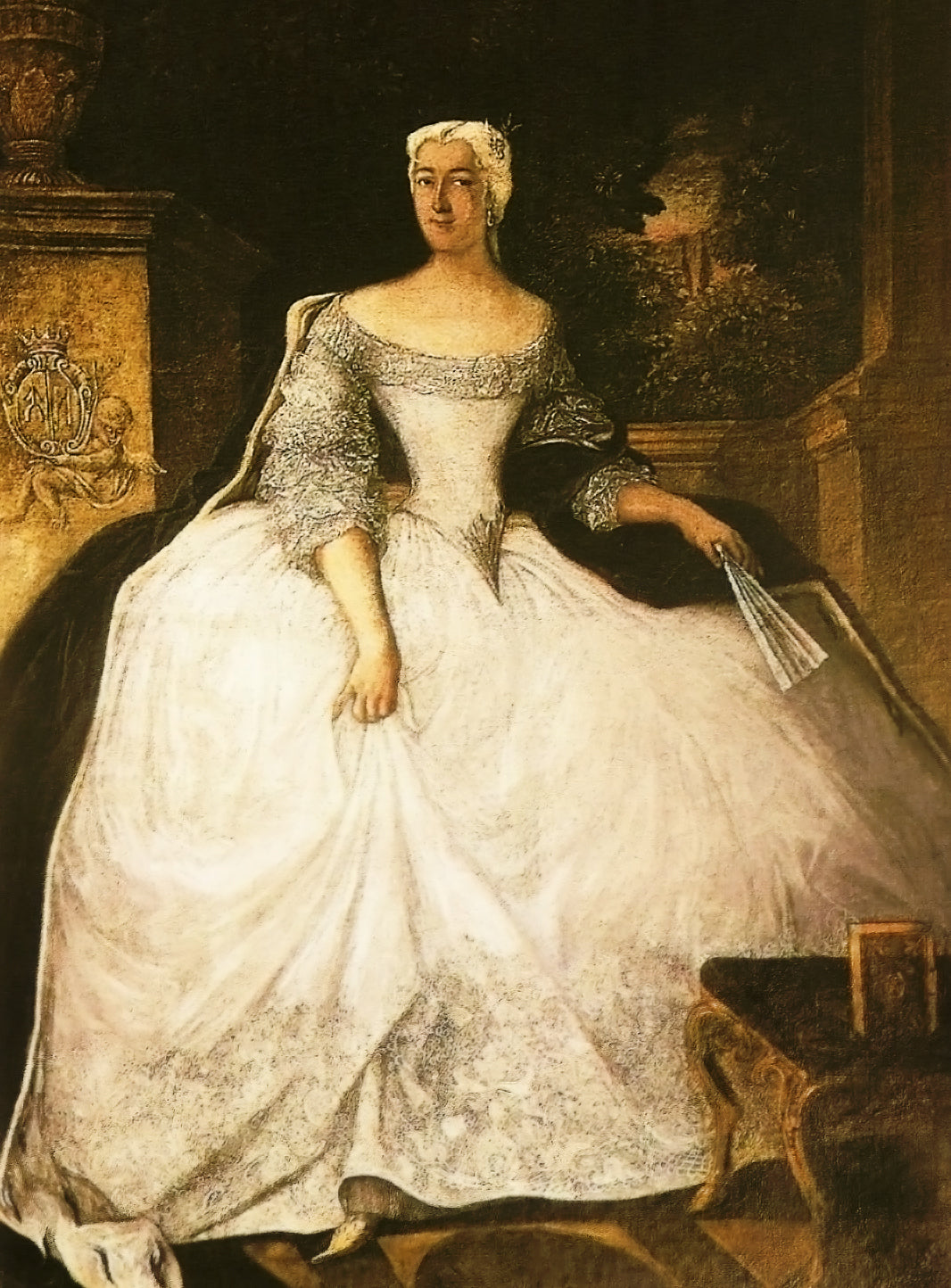 Portrait of Teofila Działyńska, vintage artwork by Antoine Pesne, 12x8" (A4) Poster