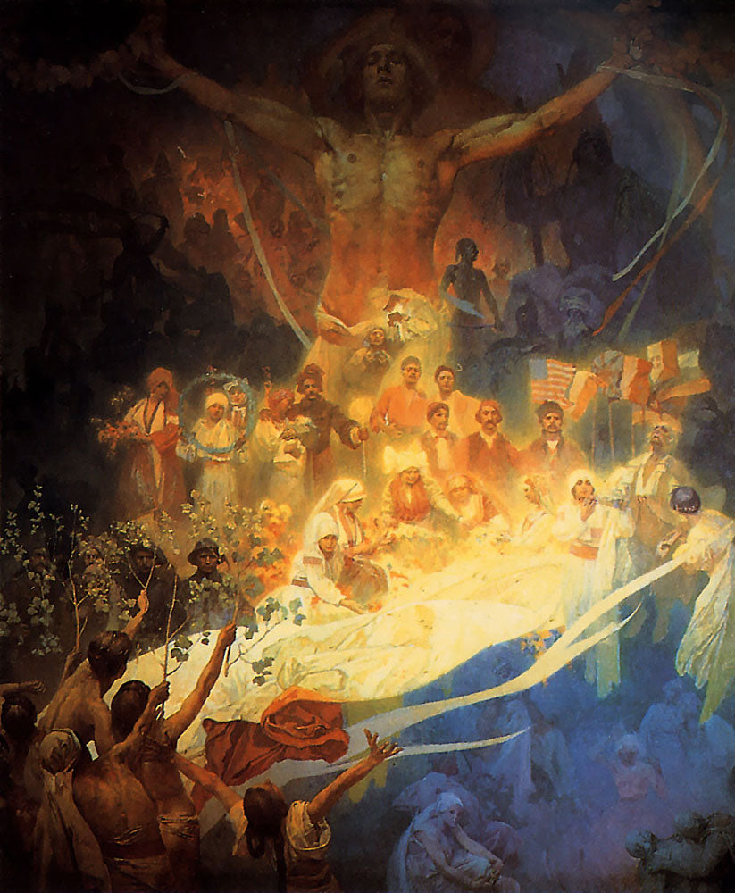 Apotheosis of the Slavs 1926, vintage artwork by Alfons Mucha, 12x8" (A4) Poster