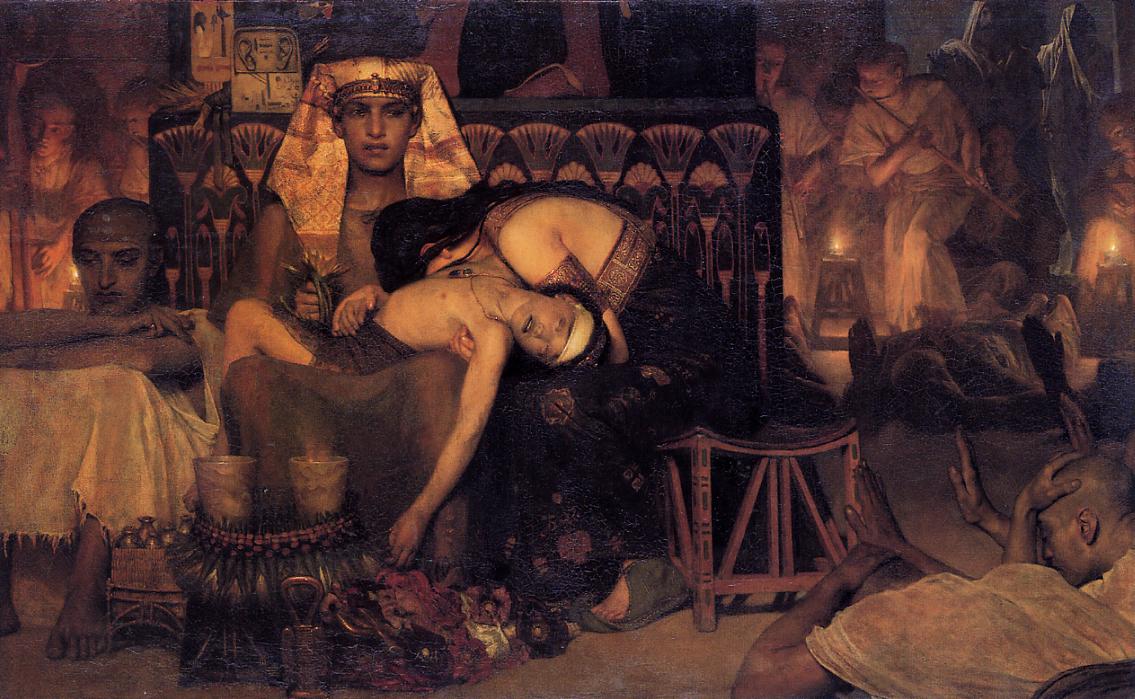The Death of the Pharaoh’s Firstborn Son, vintage artwork by Sir Lawrence Alma-Tadema, 12x8" (A4) Poster