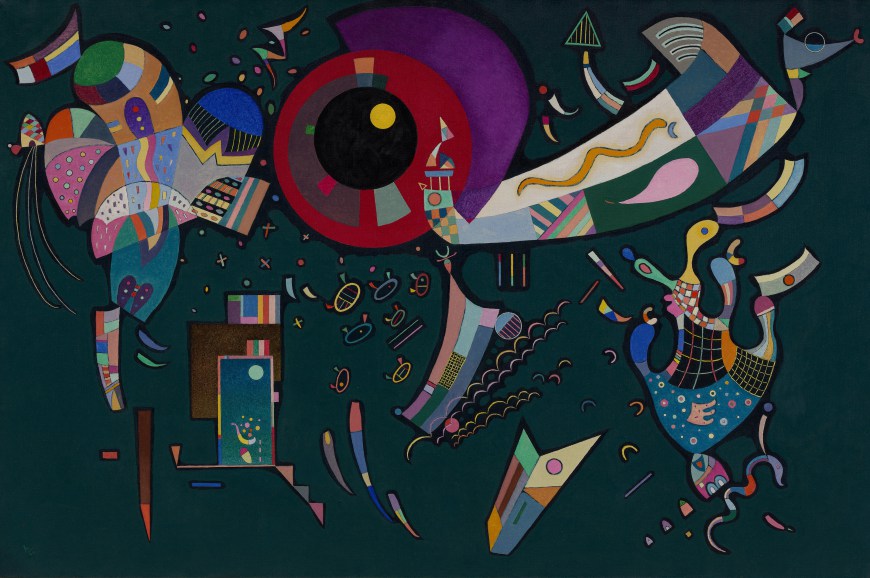 Around the Circle, vintage artwork by Wassily Kandinsky, 12x8" (A4) Poster