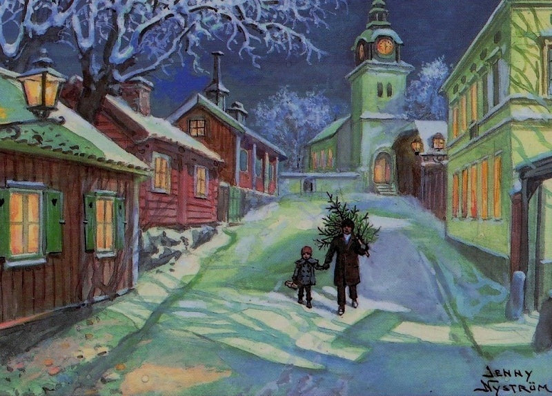 Getting the Christmas Tree by Jenny Nystrom,A3(16x12")Poster
