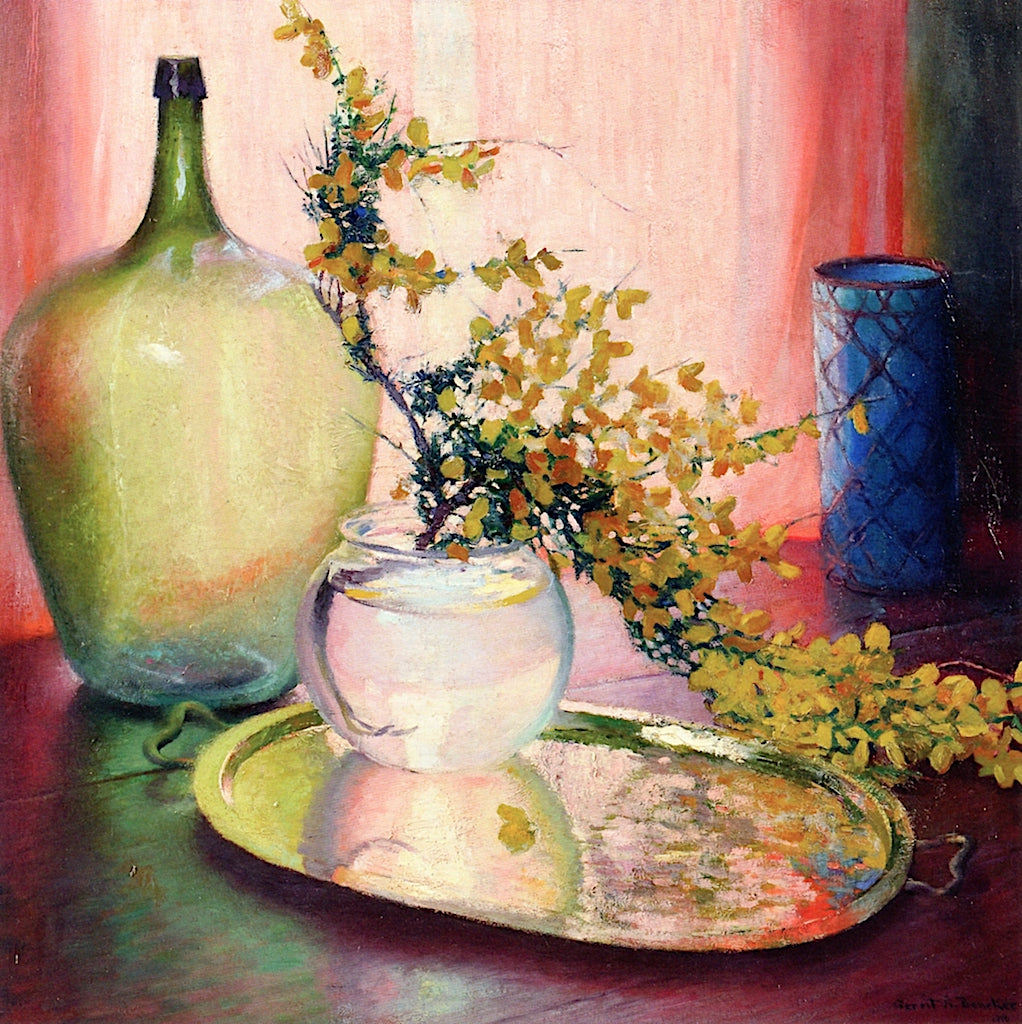 Still Life - Scotch Broom, vintage artwork by Gerrit Albertus Beneker, 12x8" (A4) Poster