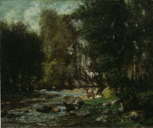 The Brook of Les Puits-Noir, vintage artwork by Gustave Courbet, A3 (16x12") Poster Print