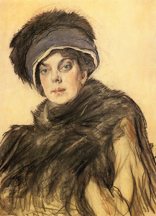 Portrait of Princess Olga Konstantinovna Orlova, vintage artwork by Valentin Serov, 12x8" (A4) Poster