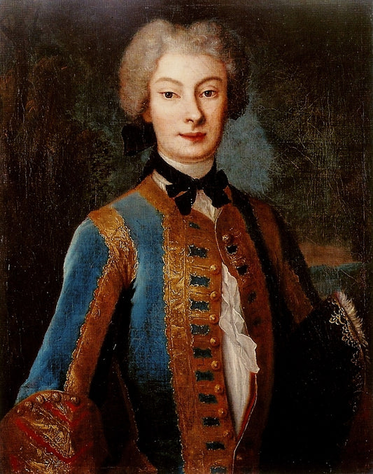 Portrait of Anna Orzelska in riding habit, vintage artwork by Louis de Silvestre, 12x8" (A4) Poster