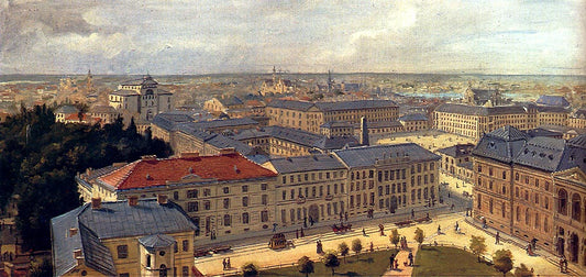 Views of Warsaw  1 of 2, vintage artwork by Cheslas Bois Jankowski, 12x8" (A4) Poster