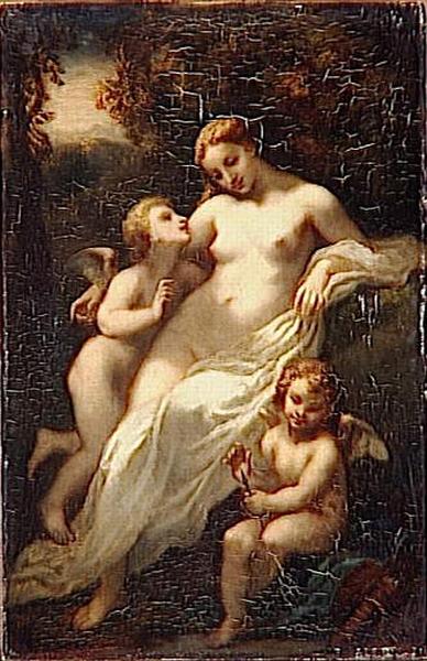 L'amour, vintage artwork by Narcisse Dìaz de la Peña, A3 (16x12") Poster Print