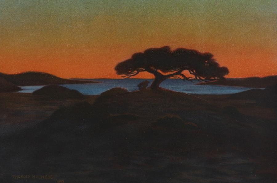 Pine by  the Sea (Furu ved havet), vintage artwork by Thorolf Holmboe, 12x8" (A4) Poster
