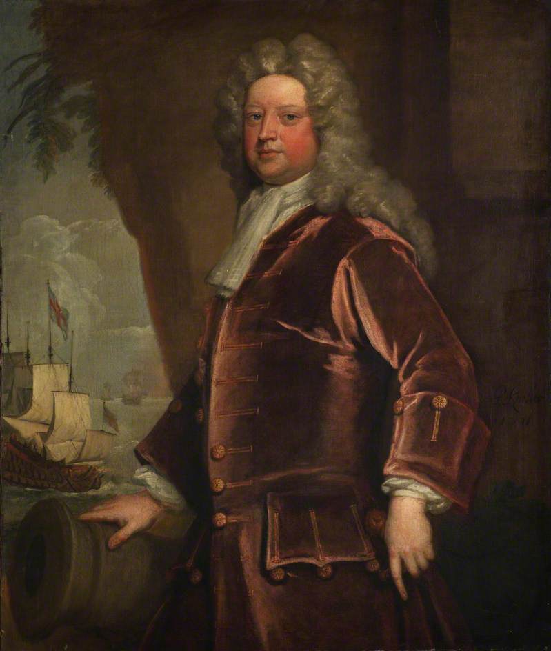 Admiral Sir John Norris, vintage artwork by Sir Godfrey Kneller, BT., 12x8" (A4) Poster